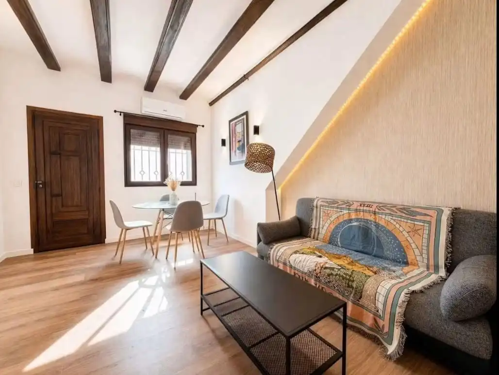 Sala de estar de Apartamento de alquiler en Valencia con Aire acondicionado, Calefacción y Jardín privado