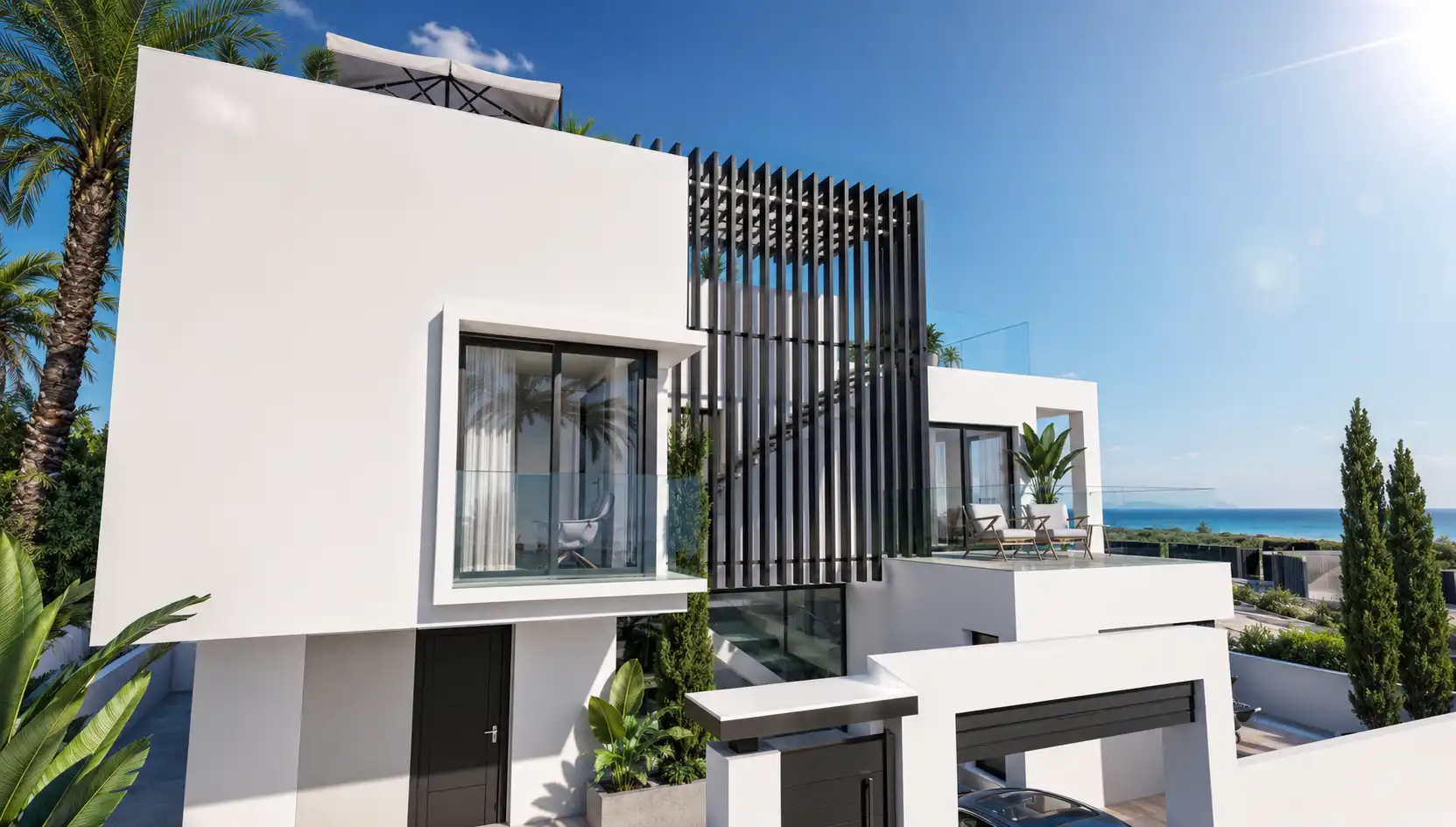 Vista exterior de Casa o chalet en venta en Nerja con Aire acondicionado, Jardín privado y Piscina