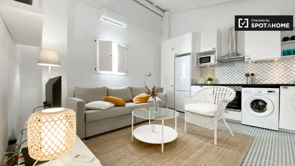 Living room of Flat for rent in Valencia  with Air Conditioner, Heating and Furnished