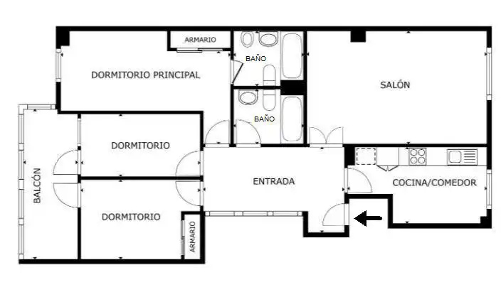 Piso en venta en Santiago de Compostela  con Calefacción, Trastero y Amueblado