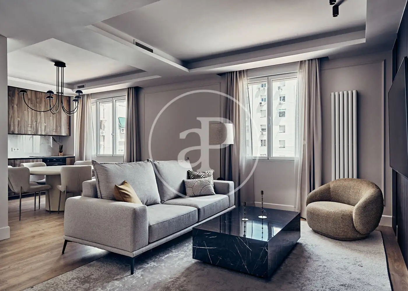 Living room of Flat for sale in Madrid  with Air Conditioner, Heating and Furnished
