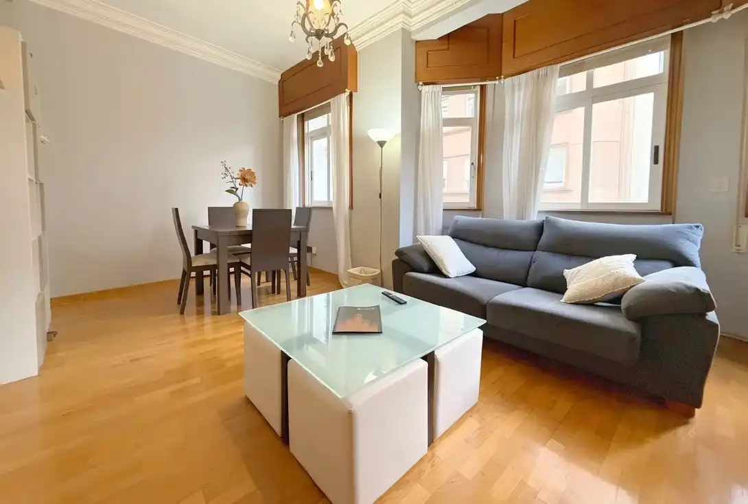 Living room of Flat for rent in A Coruña Capital   with Heating, Terrace and Furnished