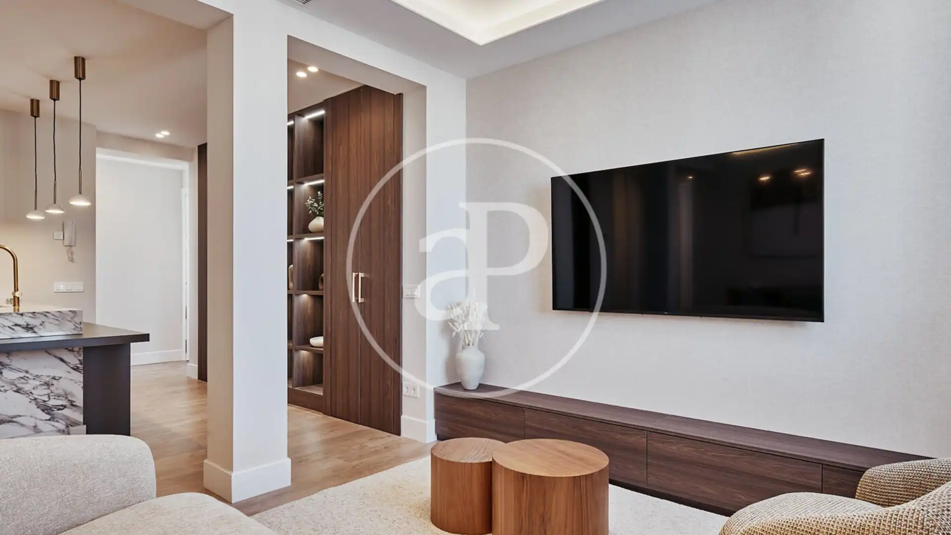 Sala de estar de Piso en venta en  Madrid Capital con Aire acondicionado, Calefacción y Amueblado