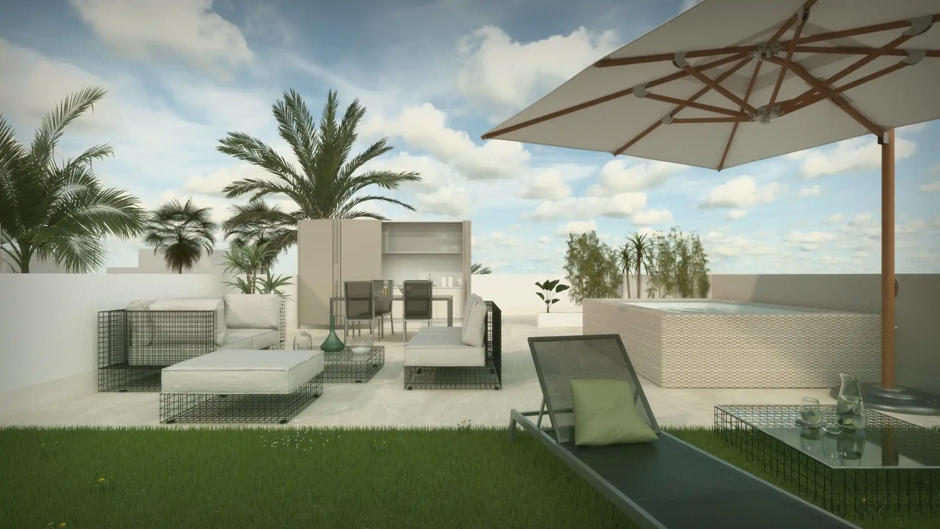 Terrace of Apartments for sale in San Javier  with Air Conditioner, Heating and Private garden