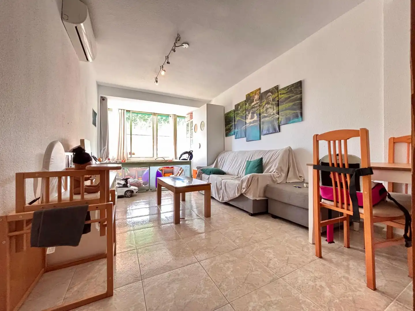 Wohnzimmer von Wohnung zum Verkauf in Alicante / Alacant mit Klimaanlage, Möbliert und Ofen