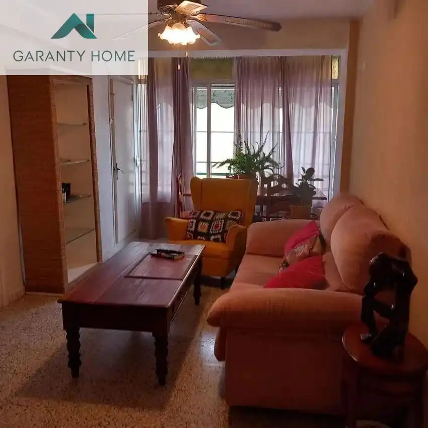 Living room of Flat for sale in Málaga  with Terrace, Furnished and Balcony