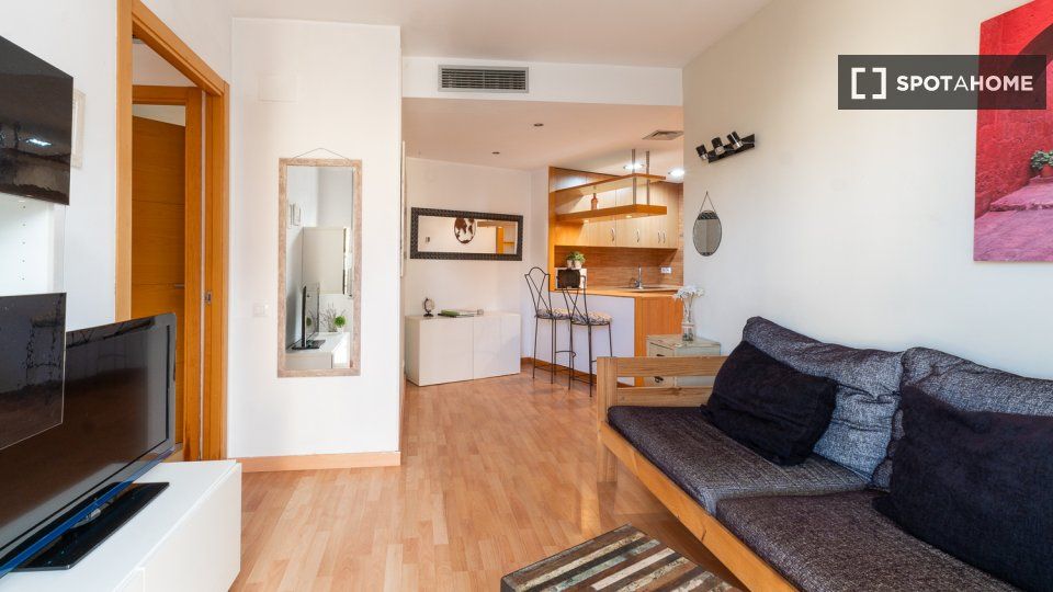 Living room of Flat to rent in  Barcelona Capital  with Air Conditioner, Heating and Furnished