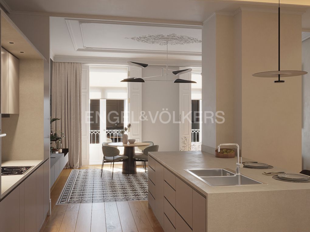 Cuina de Apartament en venda en  Valencia Capital amb Aire condicionat, Calefacció i Balcó
