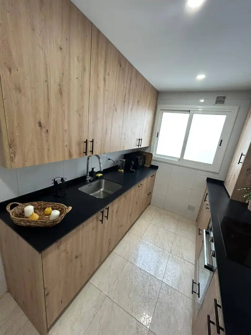 Kitchen of Flat for rent in Cunit  with Air Conditioner, Terrace and Furnished