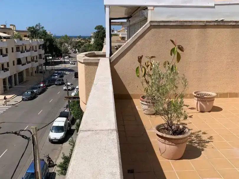 Terrasse von Dachboden zur Miete in  Palma de Mallorca mit Klimaanlage und Möbliert