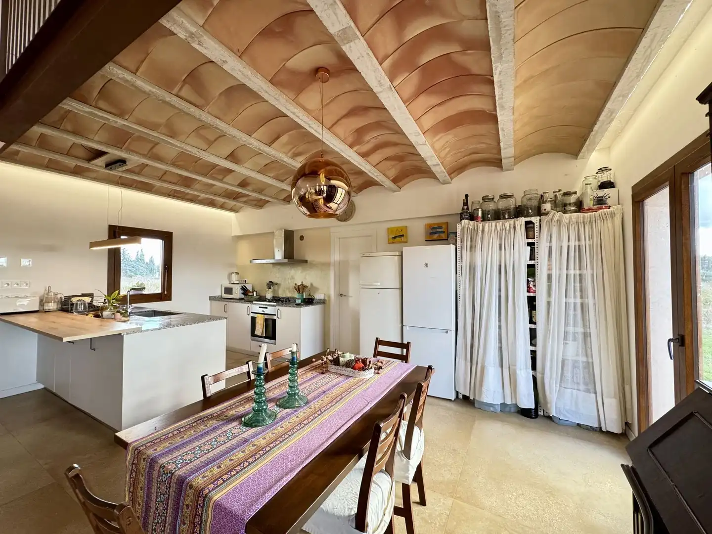 Küche von Country house zur Miete in Llucmajor mit Klimaanlage, Heizung und Terrasse
