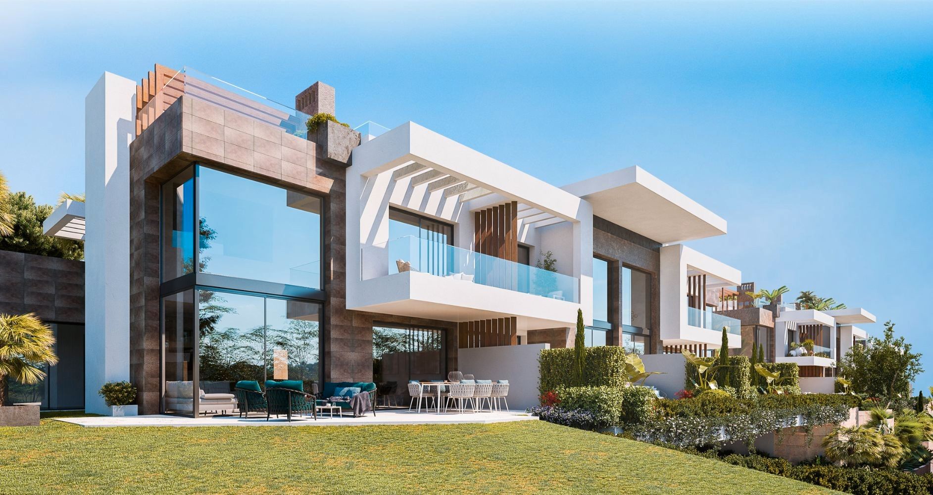 Exterior view of Single-family semi-detached for sale in Marbella  with Air Conditioner, Heating and Private garden