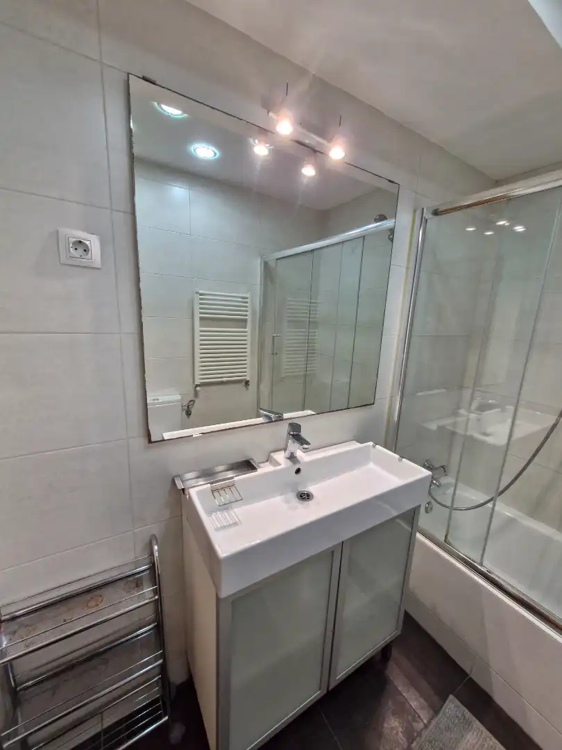 Badezimmer von Wohnung zur Miete in Leioa mit Heizung, Parkett und Möbliert
