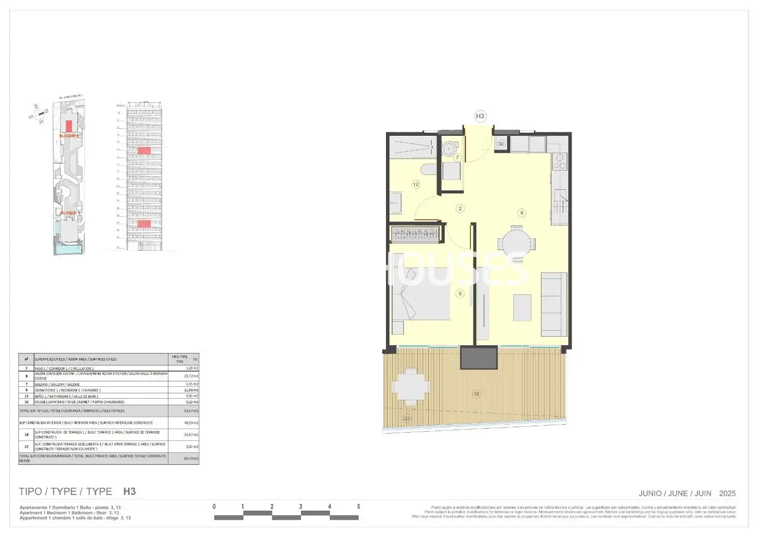 Appartement compact avec terrasse à vendre à Zona Levante - Playa Fossa, imagen 9