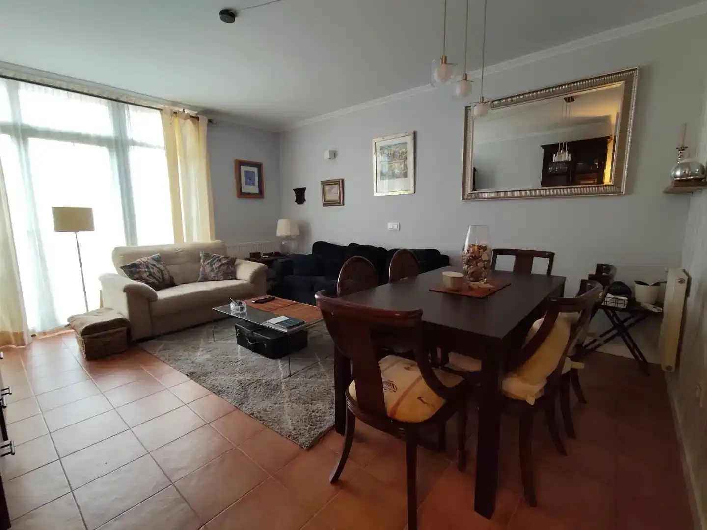 Sala d'estar de Casa o xalet en venda en Oroso amb Jardí privat, Parquet i Forn