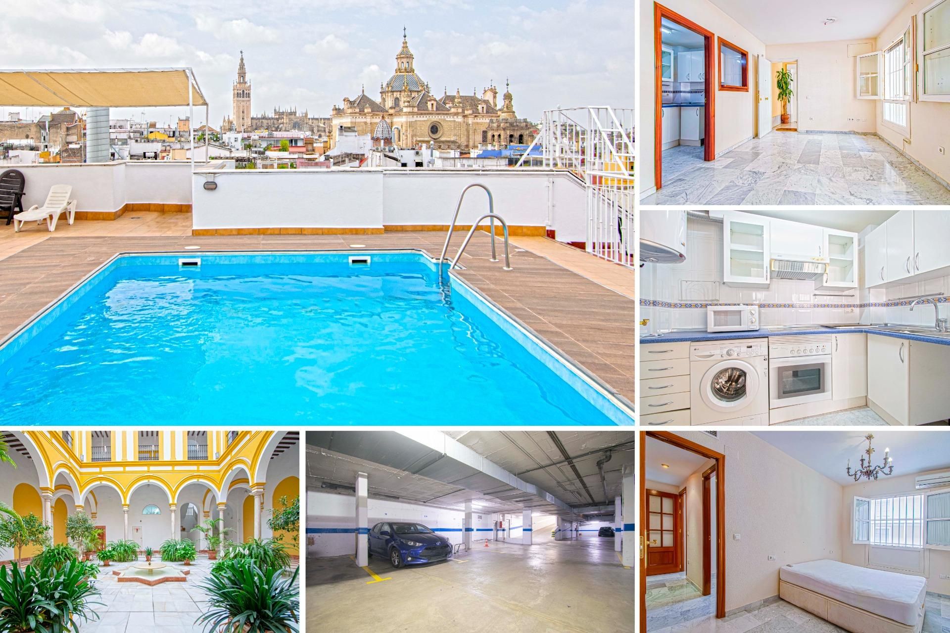 Vista exterior de Piso en venta en  Sevilla Capital con Aire acondicionado, Calefacción y Piscina comunitaria
