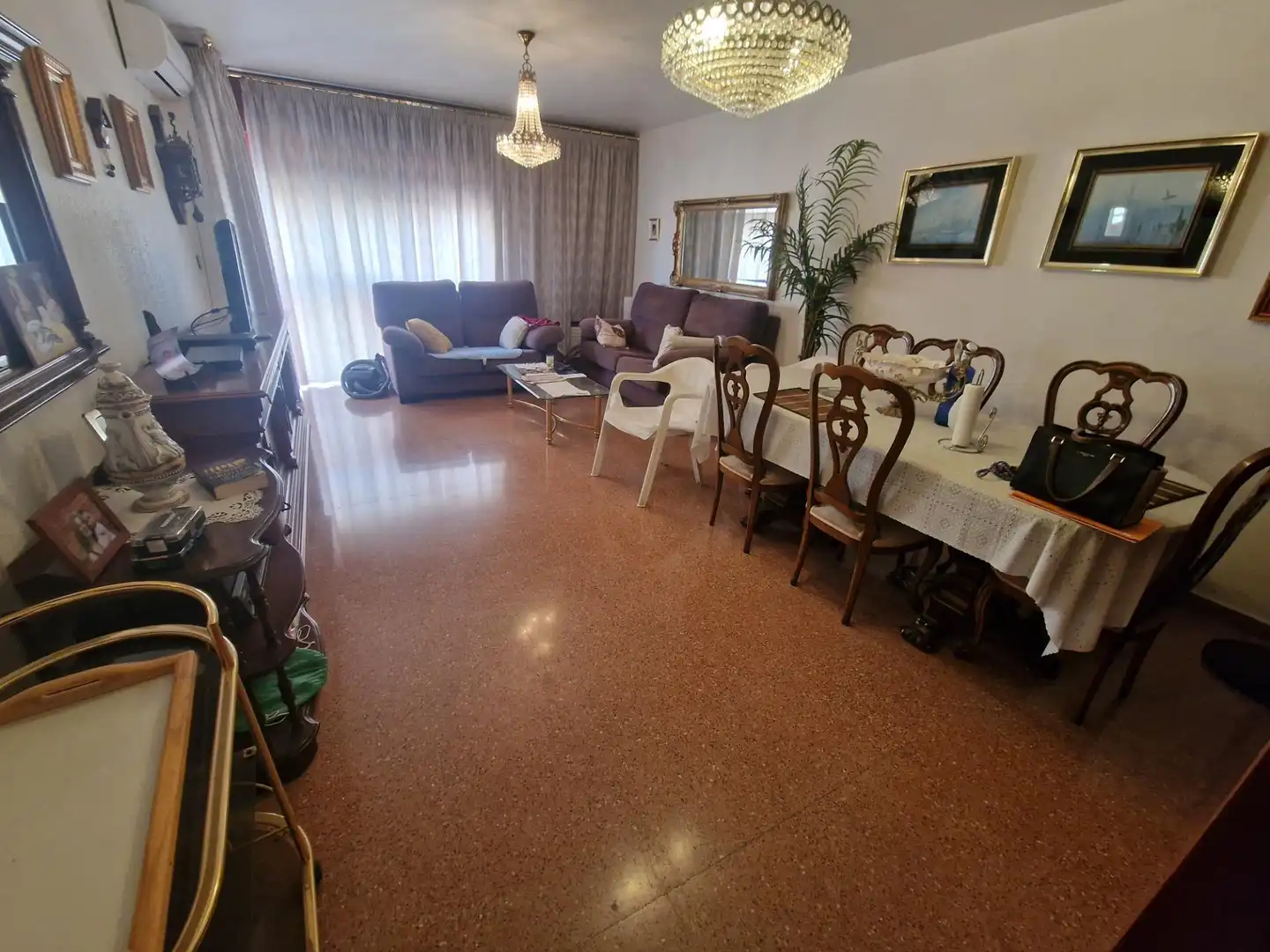 Living room of Flat for sale in Águilas  with Air Conditioner, Furnished and Balcony