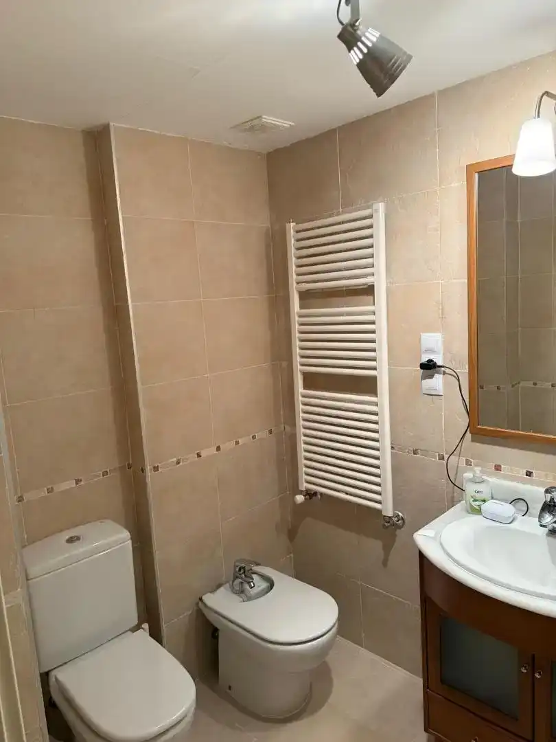 Badezimmer von Wohnung zur Miete in Sabiñánigo mit Privatgarten, Parkett und Abstellraum
