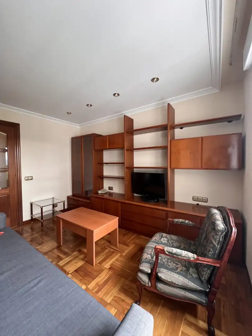 Living room of Flat for rent in Gijón   with Heating, Parquet flooring and Furnished