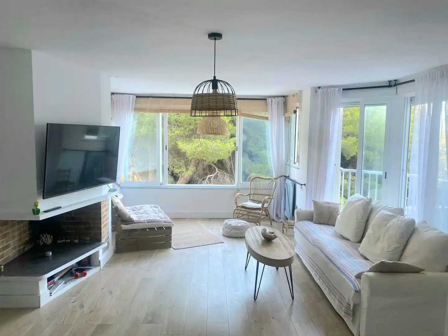 Wohnzimmer von Wohnung zur Miete in Valencia mit Klimaanlage, Heizung und Privatgarten