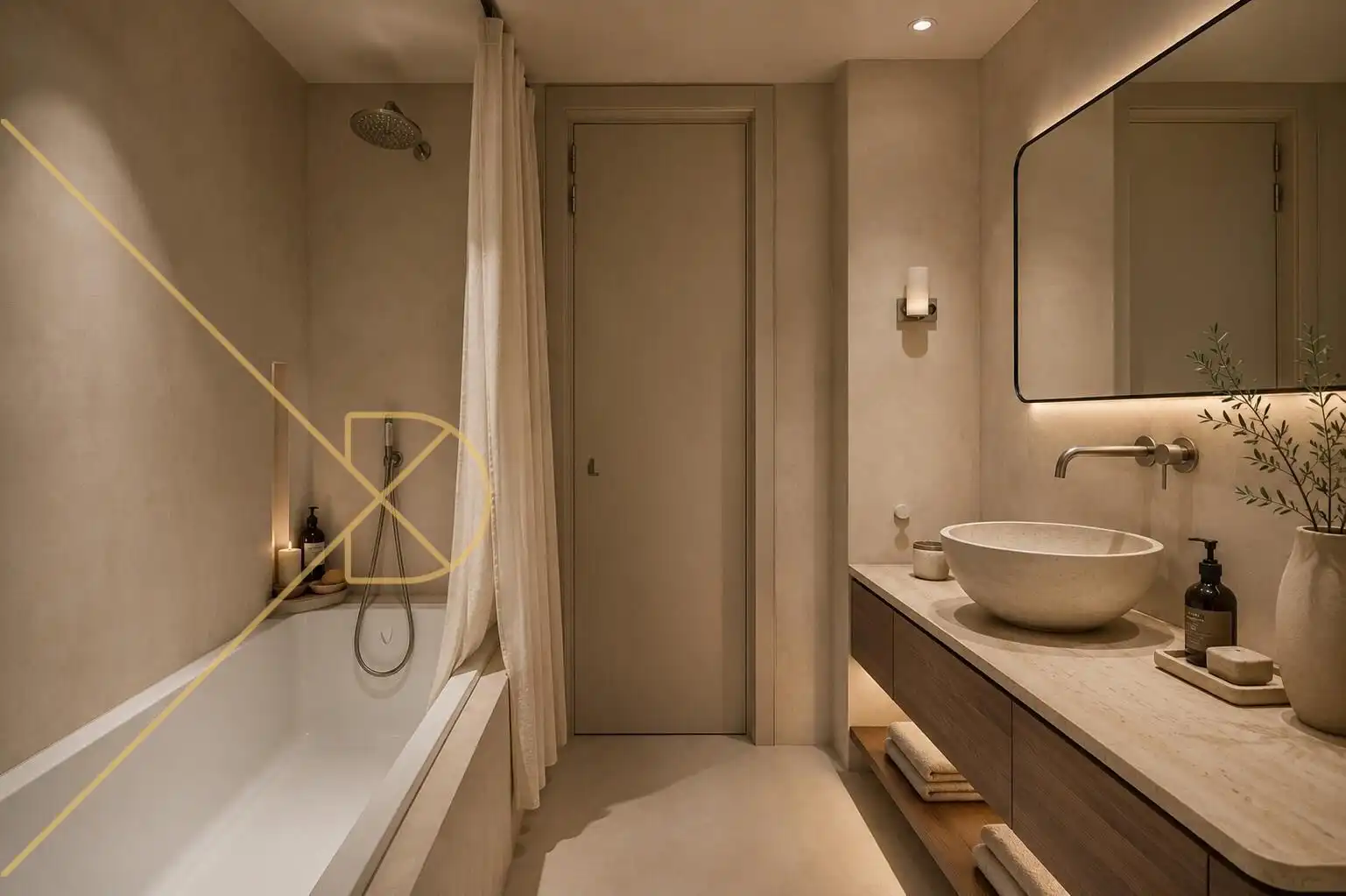 Badezimmer von Wohnung zum Verkauf in Barcelona mit Heizung, Privatgarten und Parkett
