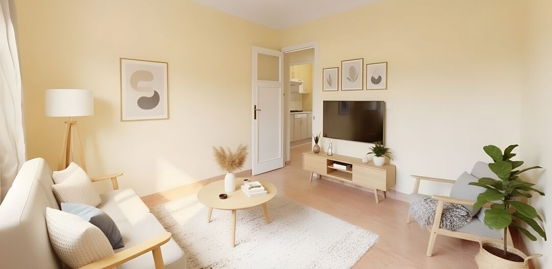 Living room of Flat for sale in  Madrid Capital  with Air Conditioner, Heating and Furnished