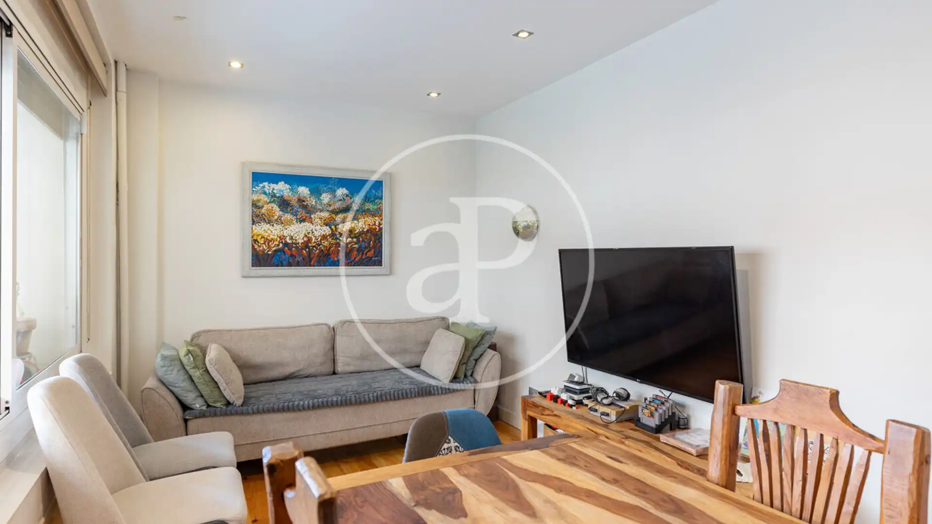 Sala d'estar de Pis en venda en  Barcelona Capital amb Aire condicionat i Calefacció