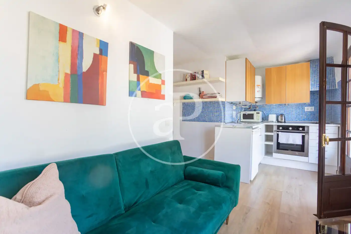 Sala d'estar de Pis de lloguer en  Palma de Mallorca amb Aire condicionat, Terrassa i Moblat