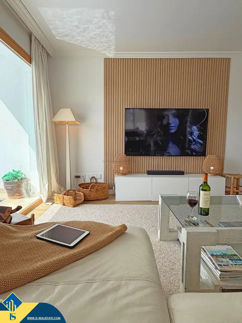Sala d'estar de Àtic en venda en Santa Eulària des Riu amb Terrassa, Piscina i Moblat