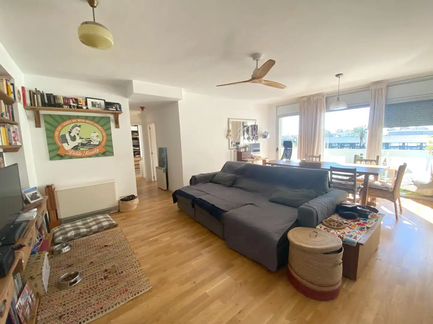 Sala de estar de Piso de alquiler en Barcelona con Calefacción, Parquet y Amueblado
