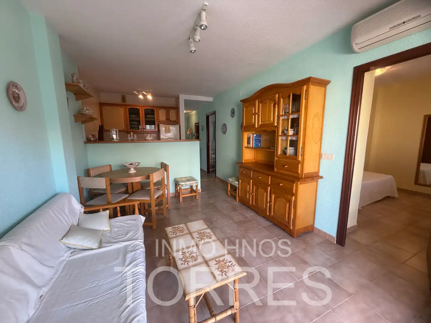 Menjador de Apartament en venda en Peñíscola / Peníscola amb Aire condicionat, Terrassa i Piscina comunitària