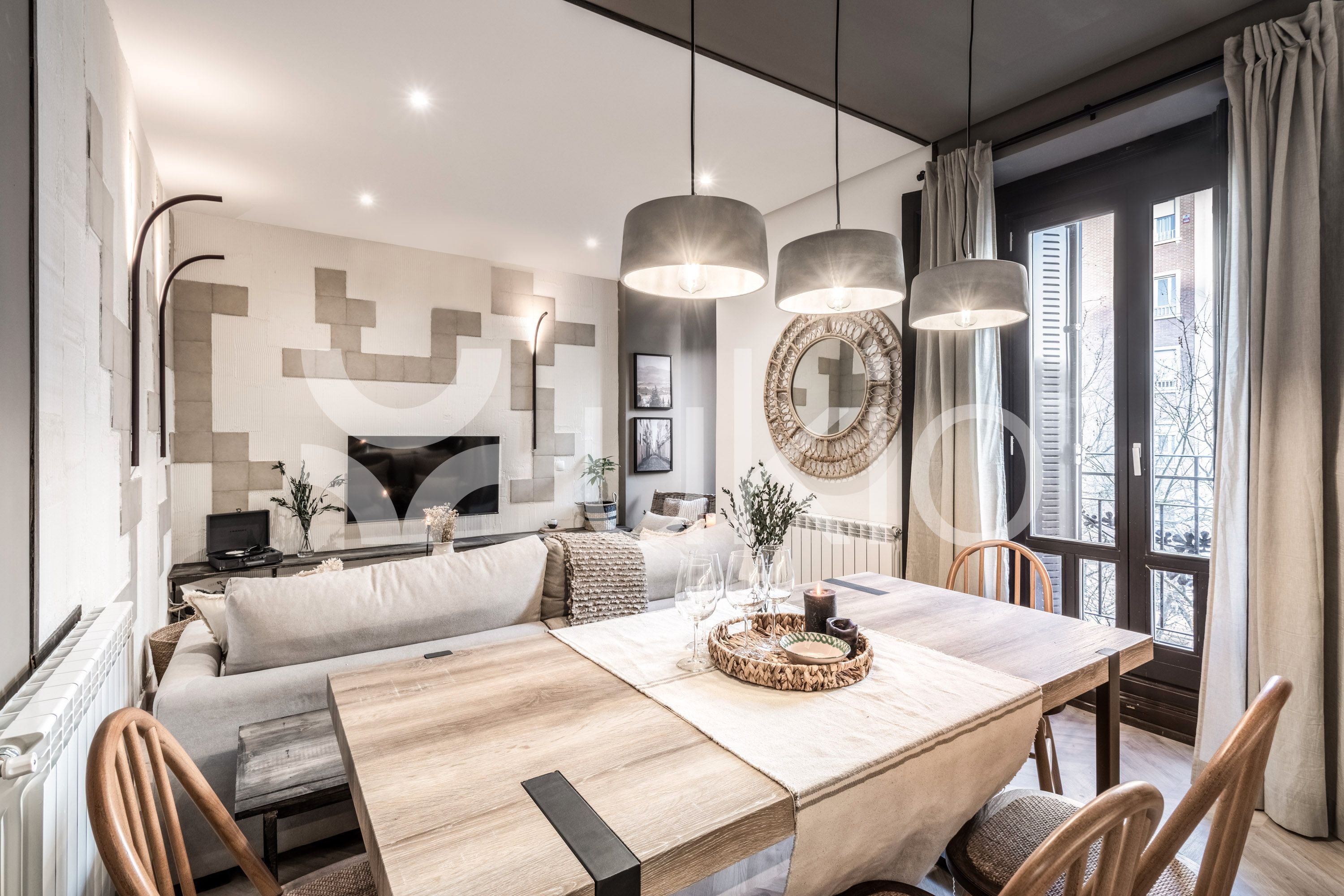 Living room of Apartment to rent in  Madrid Capital  with Air Conditioner, Heating and Furnished