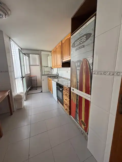 Kitchen of Flat for rent in Ferrol  with Heating, Parquet flooring and Storage room