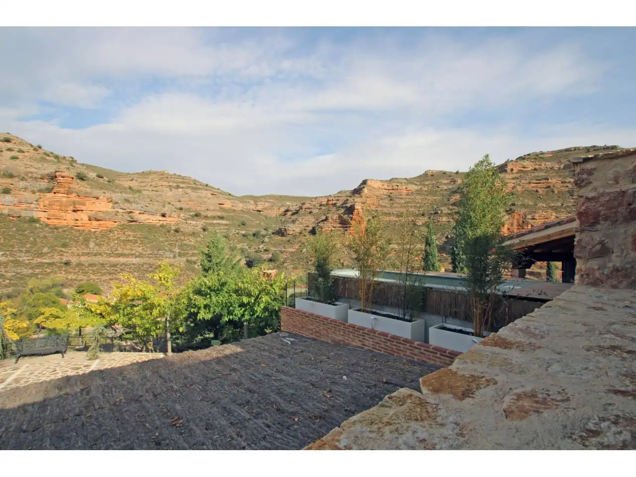 Terrassa de Casa o xalet en venda en Arcos de Jalón amb Calefacció, Jardí privat i Terrassa
