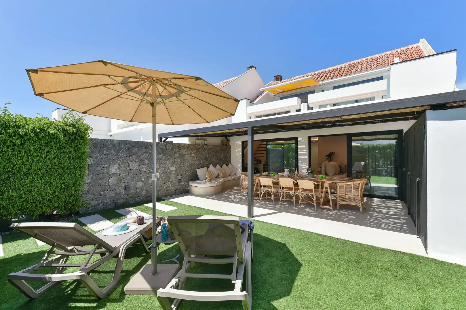 Terrasse von Haus oder Chalet zur Miete in San Bartolomé de Tirajana mit Gemeinschaftspool