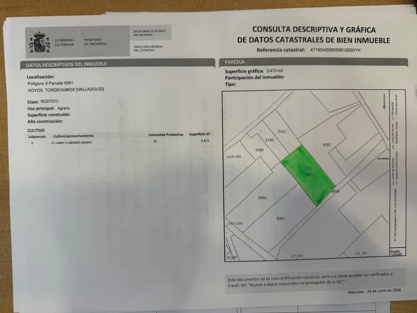 Terreno en venta en Tordehumos