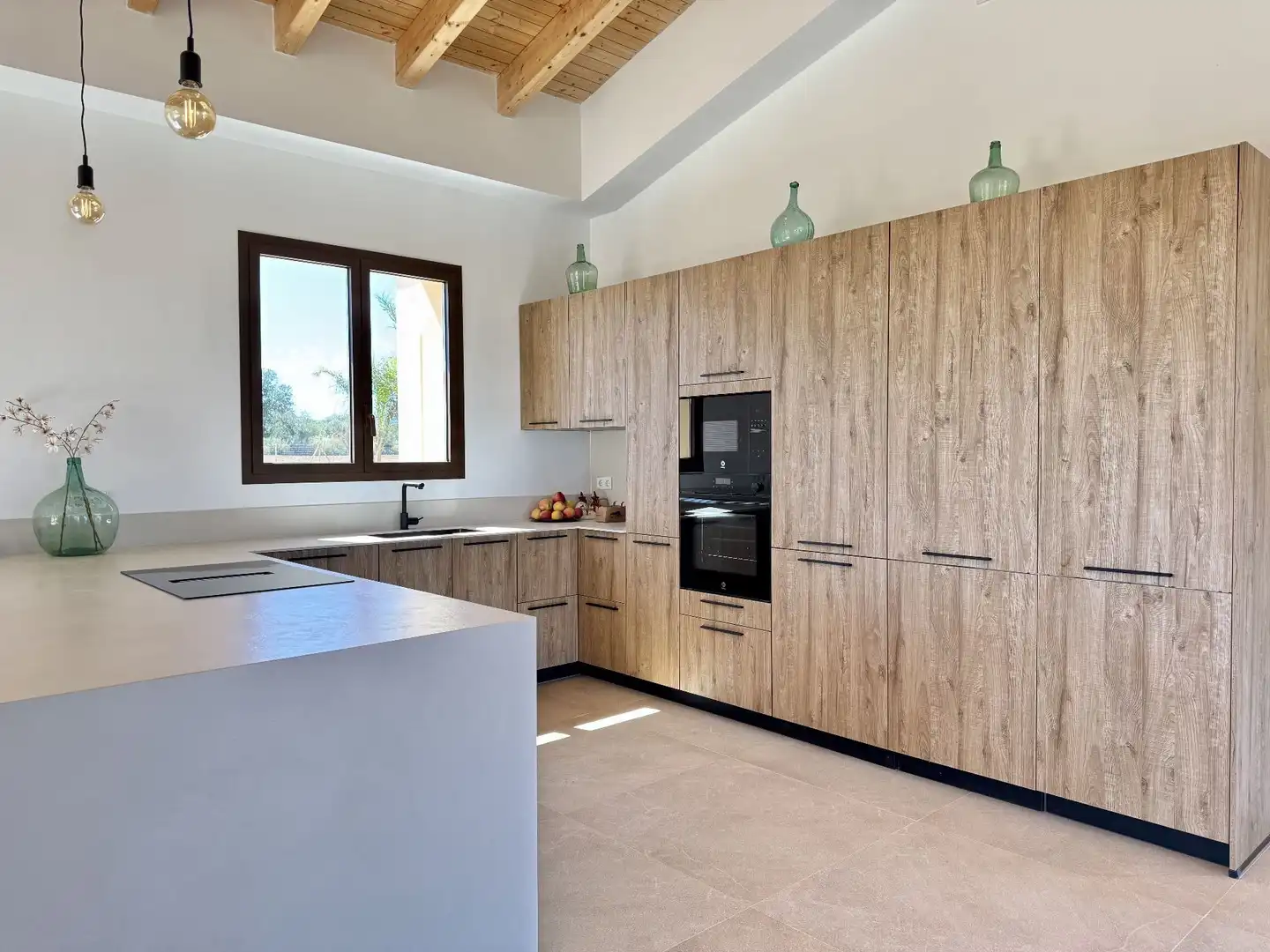 Küche von Country house zur Miete in Porreres mit Klimaanlage, Heizung und Terrasse