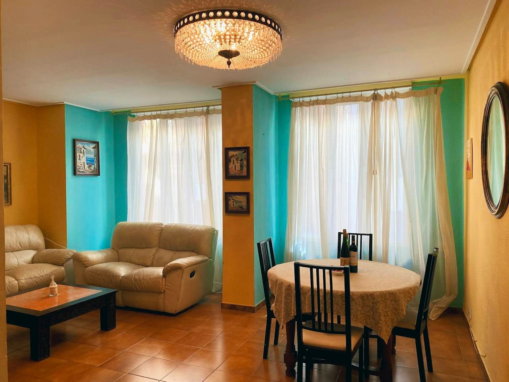 Dining room of Flat to rent in  Valencia Capital  with Air Conditioner, Heating and Furnished