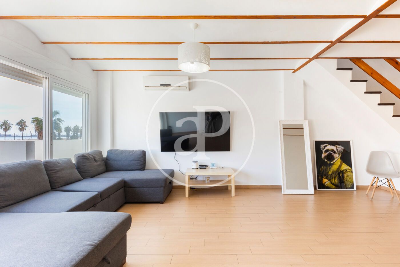 Sala d'estar de Àtic de lloguer en  Valencia Capital amb Aire condicionat, Calefacció i Terrassa