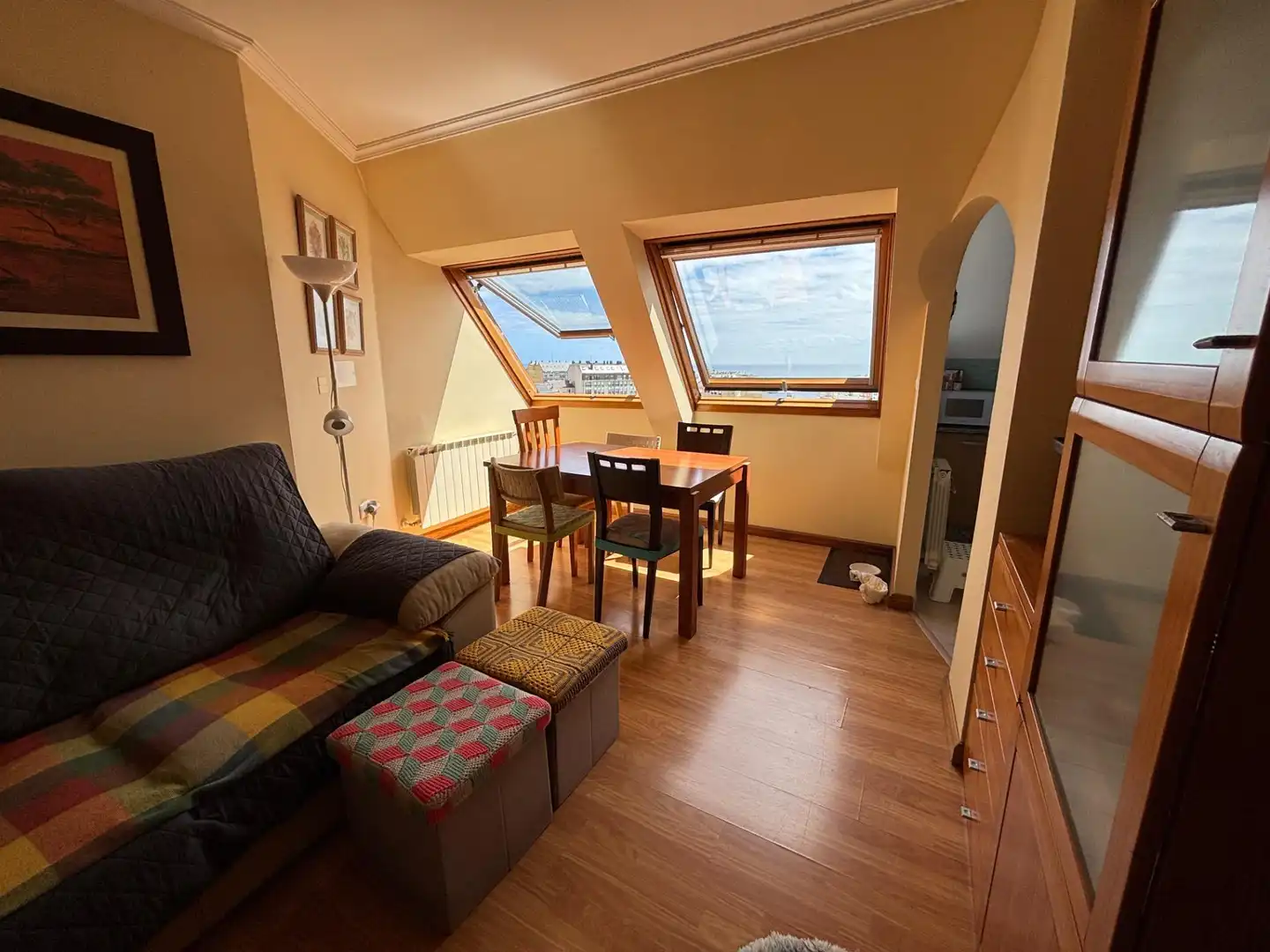 Living room of Attic for sale in Foz  with Heating, Terrace and Furnished