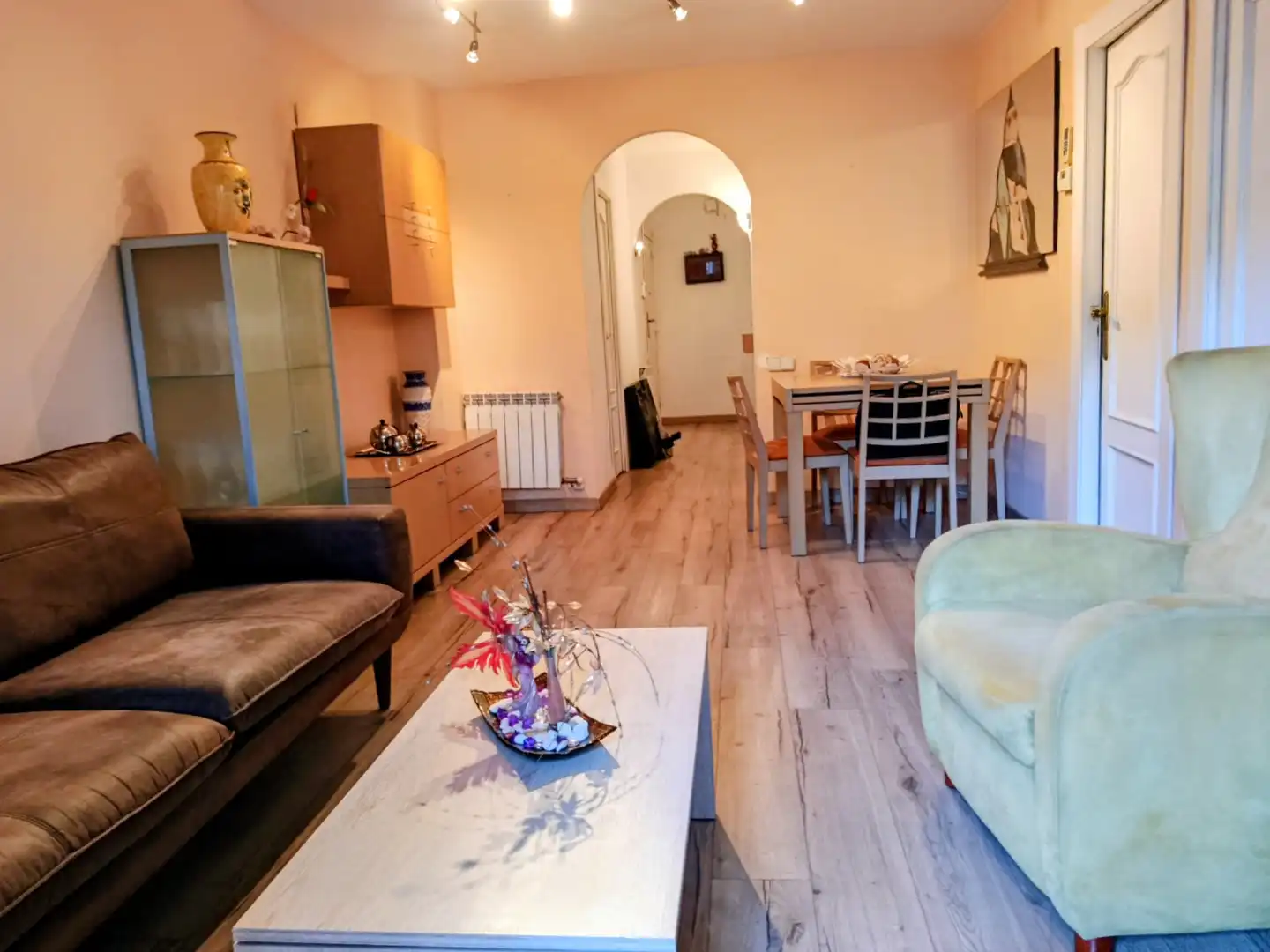 Sala de estar de Piso en venta en Badalona con Aire acondicionado, Calefacción y Parquet