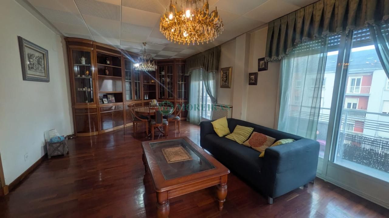 Living room of Flat for sale in Ourense Capital   with Heating, Terrace and Furnished