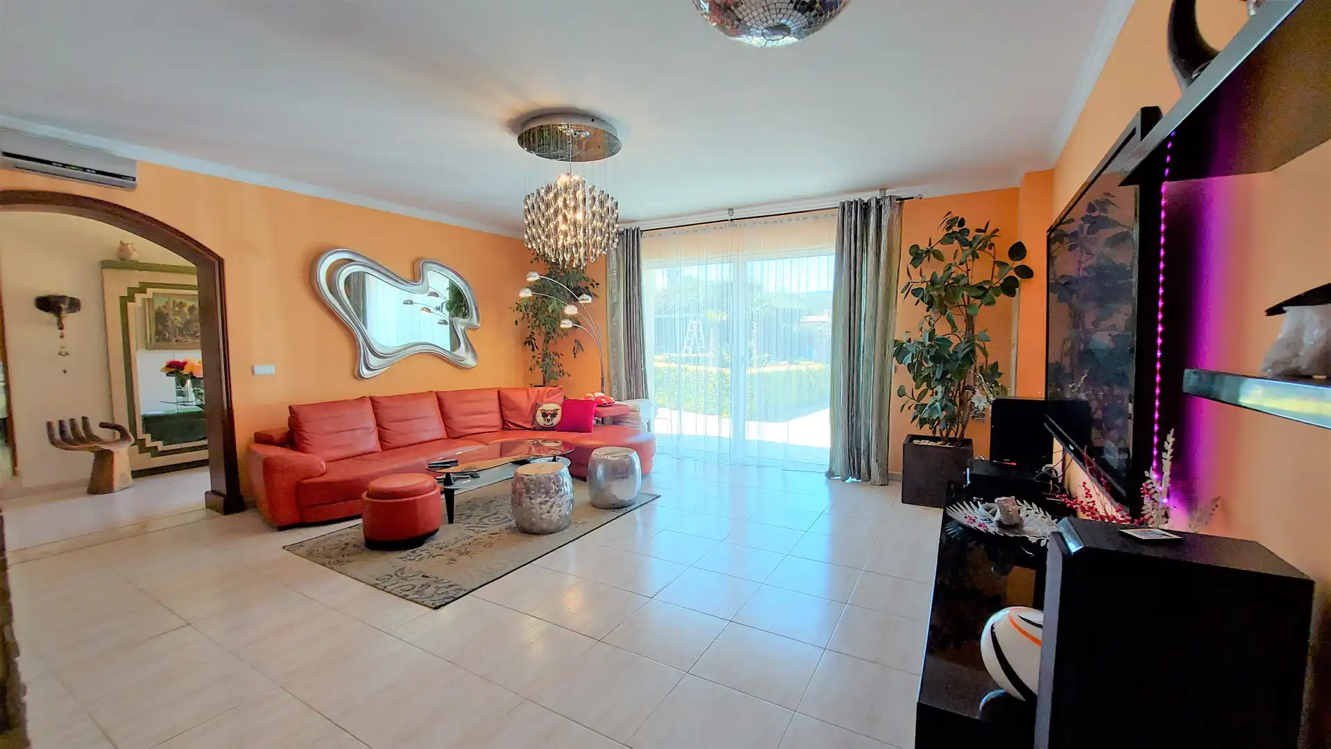 Living room of Houses for sale in Calonge i Sant Antoni  with Air Conditioner, Private garden and Terrace