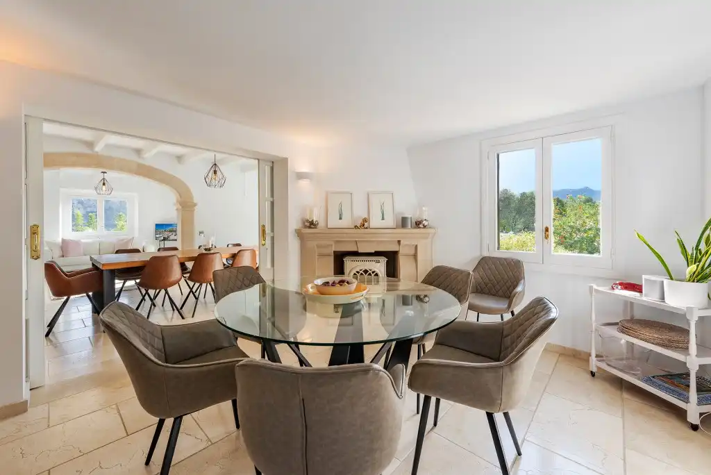 Esszimmer von Haus oder Chalet zum Verkauf in Pollença mit Klimaanlage, Heizung und Privatgarten