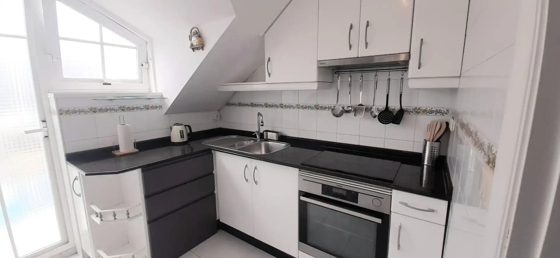 Kitchen of Attic for rent in Baiona  with Furnished, Balcony and Community pool