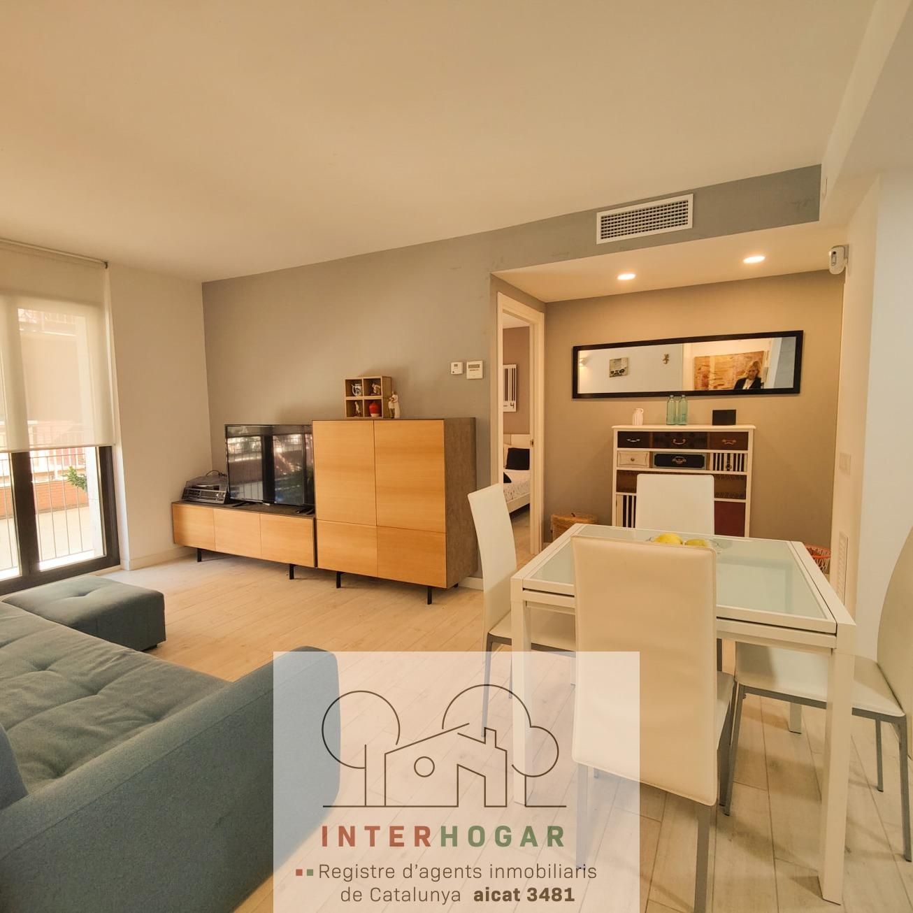 Sala d'estar de Pis de lloguer en Cerdanyola del Vallès amb Parquet i Balcó