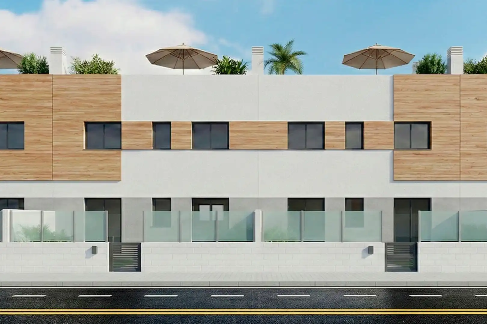 Außenansicht von Wohnung zum Verkauf in San Javier mit Klimaanlage, Privatgarten und Terrasse