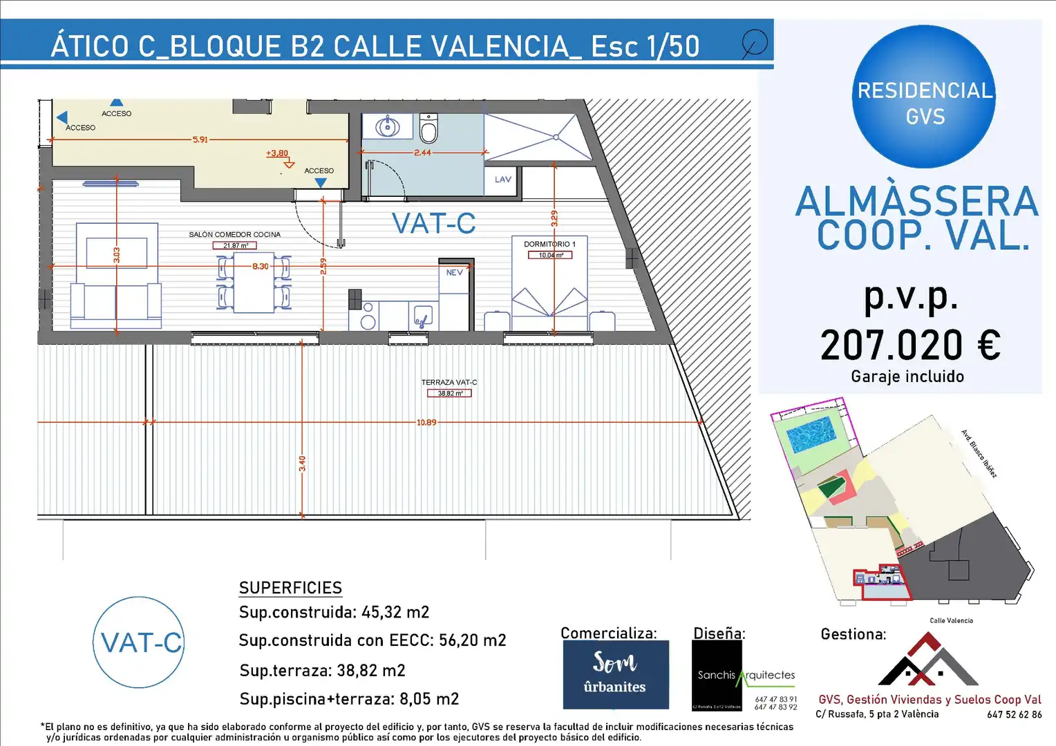 Wohnung zum Verkauf in Almàssera mit Terrasse, Abstellraum und Gemeinschaftspool