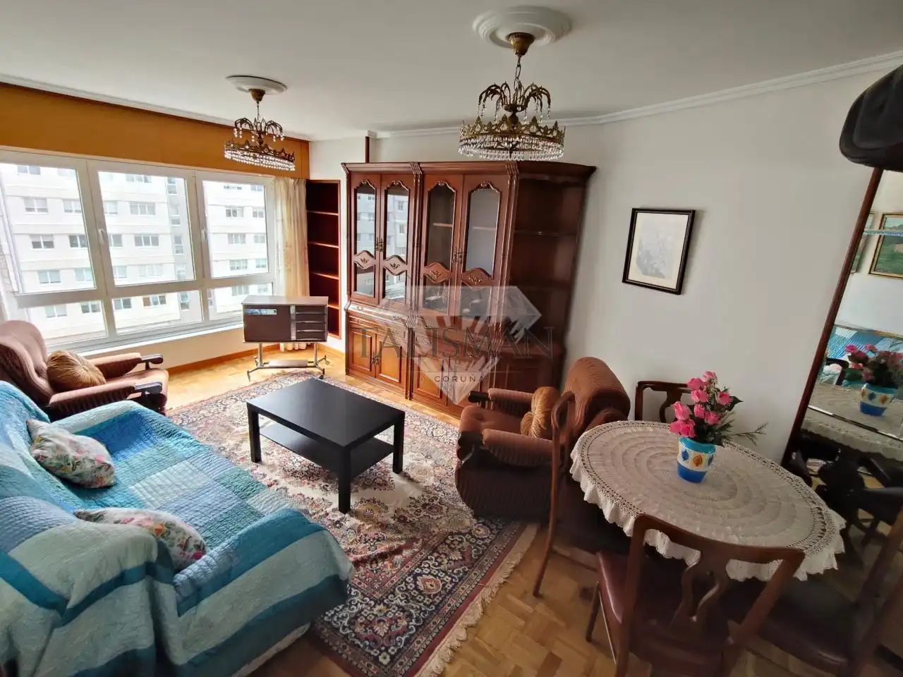 Living room of Flat for rent in A Coruña Capital   with Furnished and Balcony