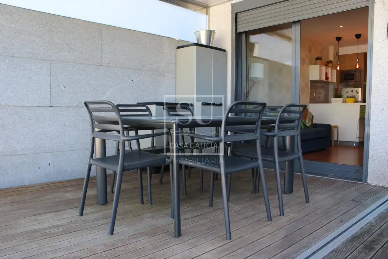 Terrace of Flat for rent in Baiona  with Heating, Parquet flooring and Terrace